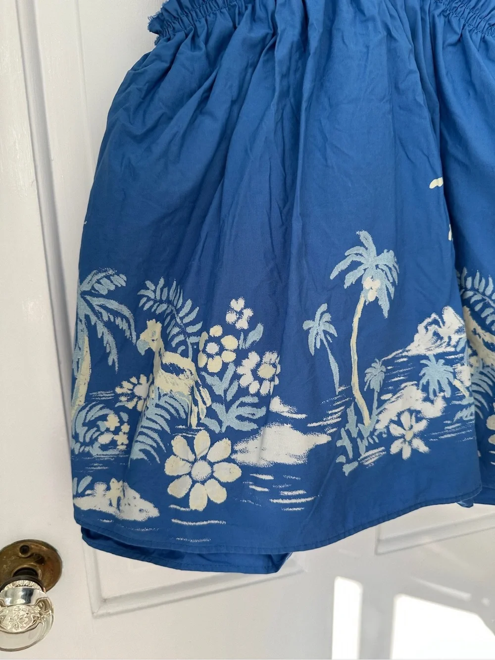 Free People Blue Indigo Deserted Island Mini Dress with Pockets Size Extra Small